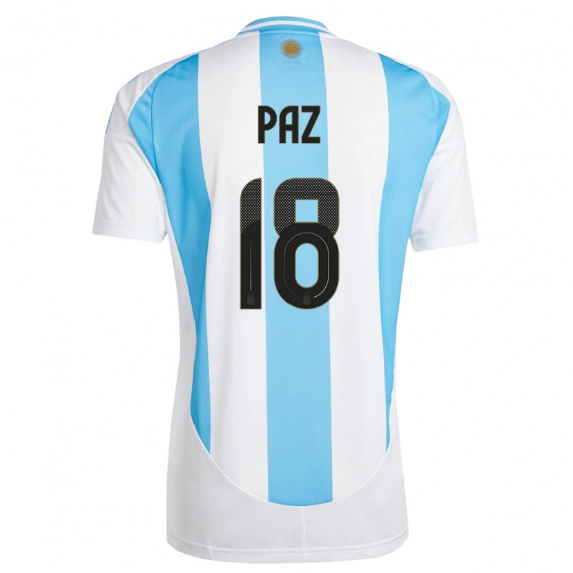 Danxen Men Argentina Nico Paz #18 White Blue Home Jersey 24-26 T-Shirt