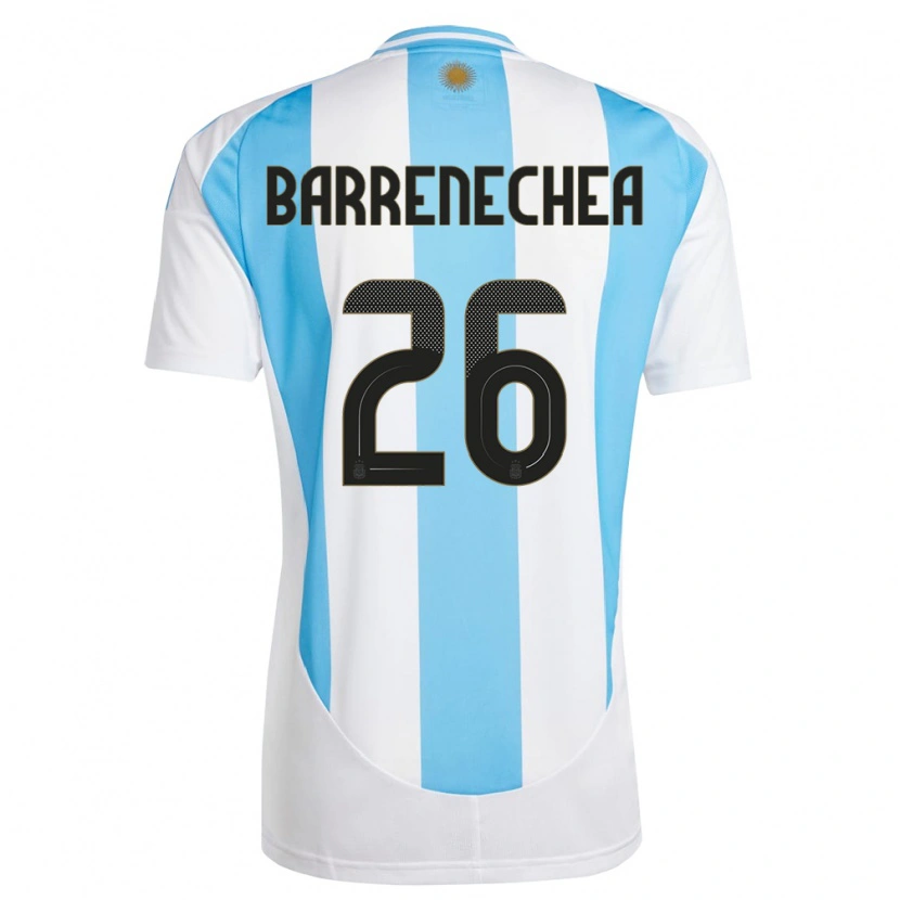 Danxen Men Argentina Enzo Barrenechea #26 White Blue Home Jersey 24-26 T-Shirt