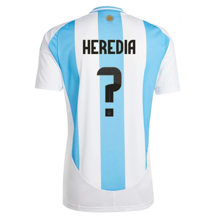 Danxen Men Argentina Gerónimo Heredia #0 White Blue Home Jersey 24-26 T-Shirt