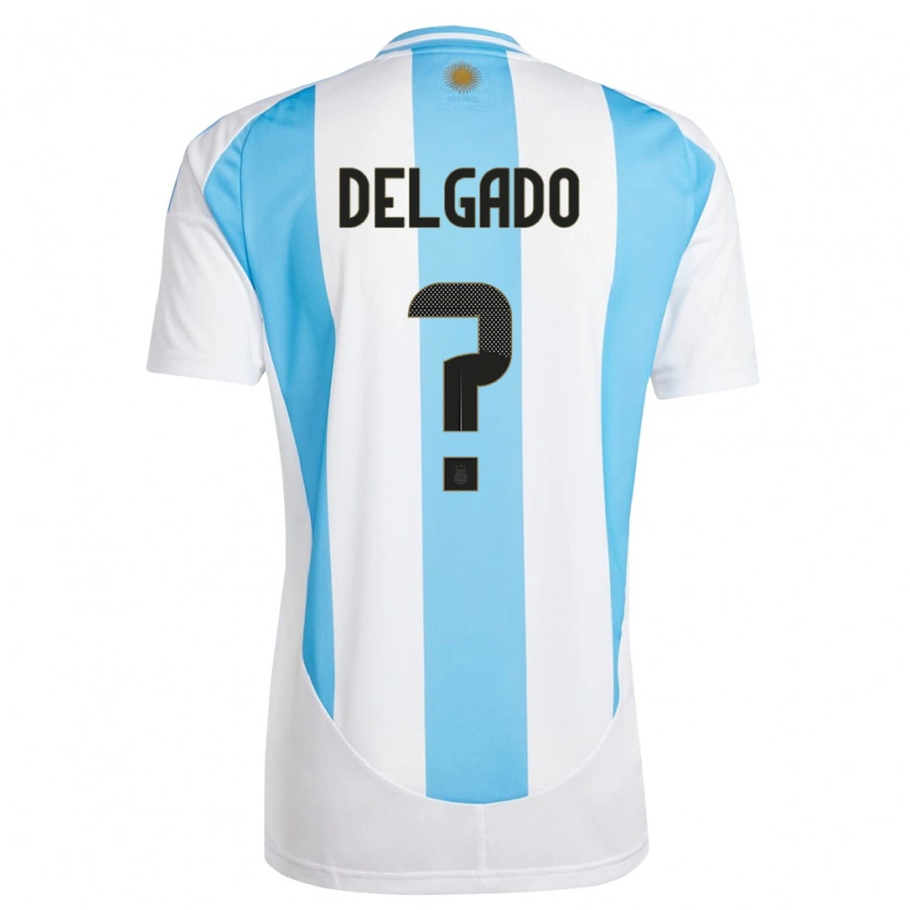 Danxen Men Argentina Milton Delgado #0 White Blue Home Jersey 24-26 T-Shirt