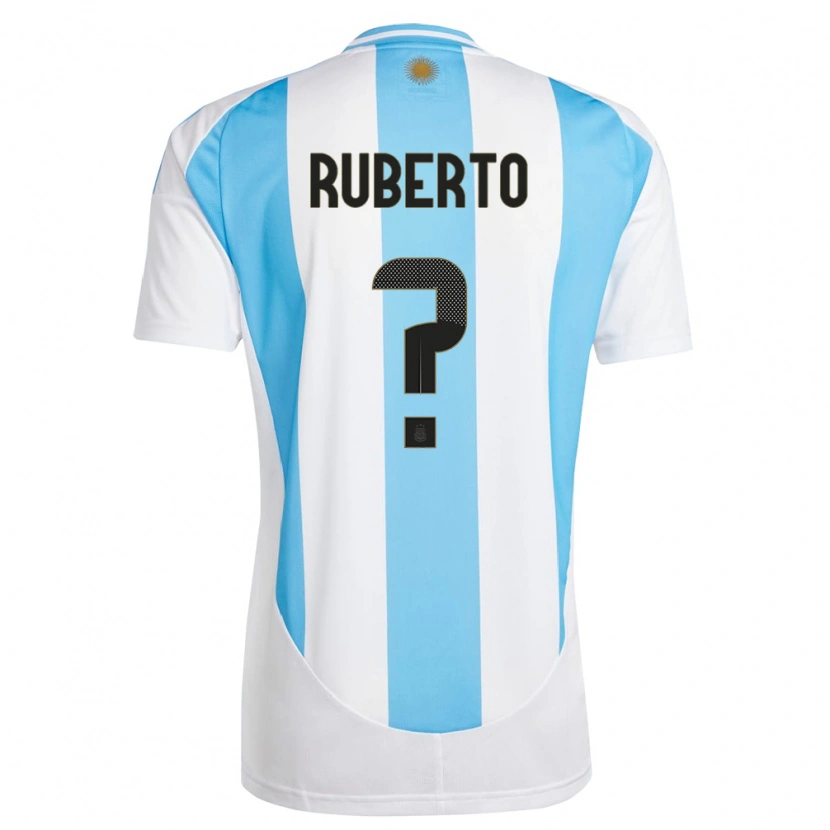 Danxen Men Argentina Agustín Ruberto #0 White Blue Home Jersey 24-26 T-Shirt