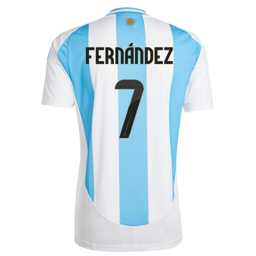 Danxen Men Argentina Thiago Fernández #7 White Blue Home Jersey 24-26 T-Shirt