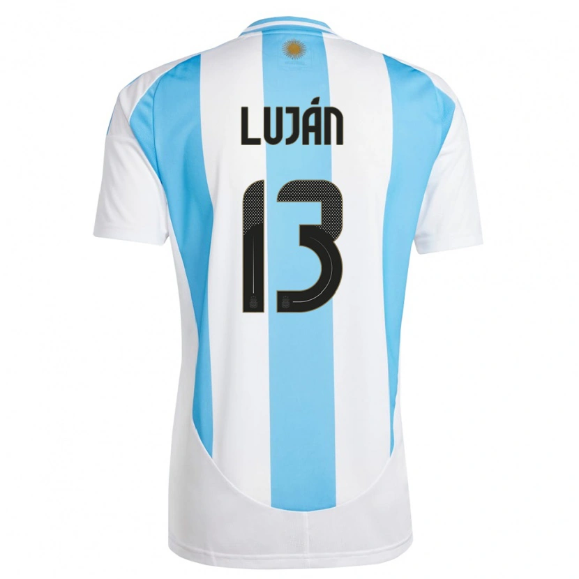 Danxen Men Argentina Gonzalo Luján #13 White Blue Home Jersey 24-26 T-Shirt