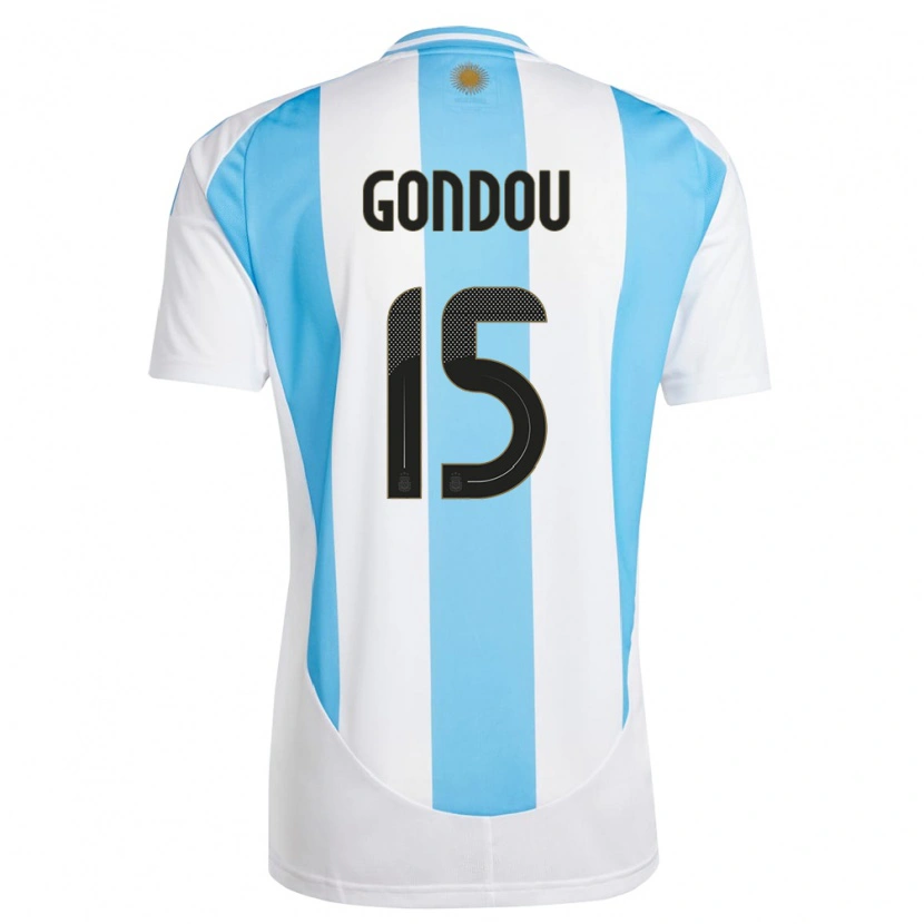Danxen Men Argentina Luciano Gondou #15 White Blue Home Jersey 24-26 T-Shirt