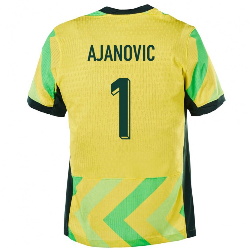 Danxen Men Australia Jai Ajanovic #1 Golden Home Jersey 24-26 T-Shirt