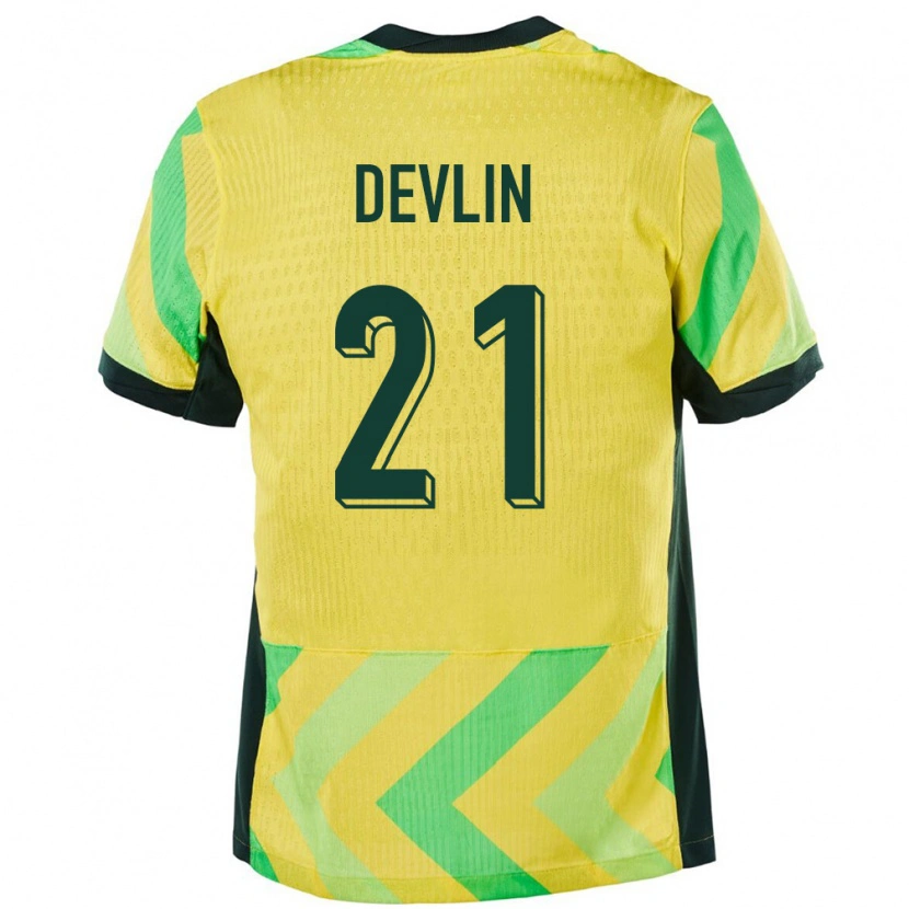 Danxen Men Australia Cameron Devlin #21 Golden Home Jersey 24-26 T-Shirt