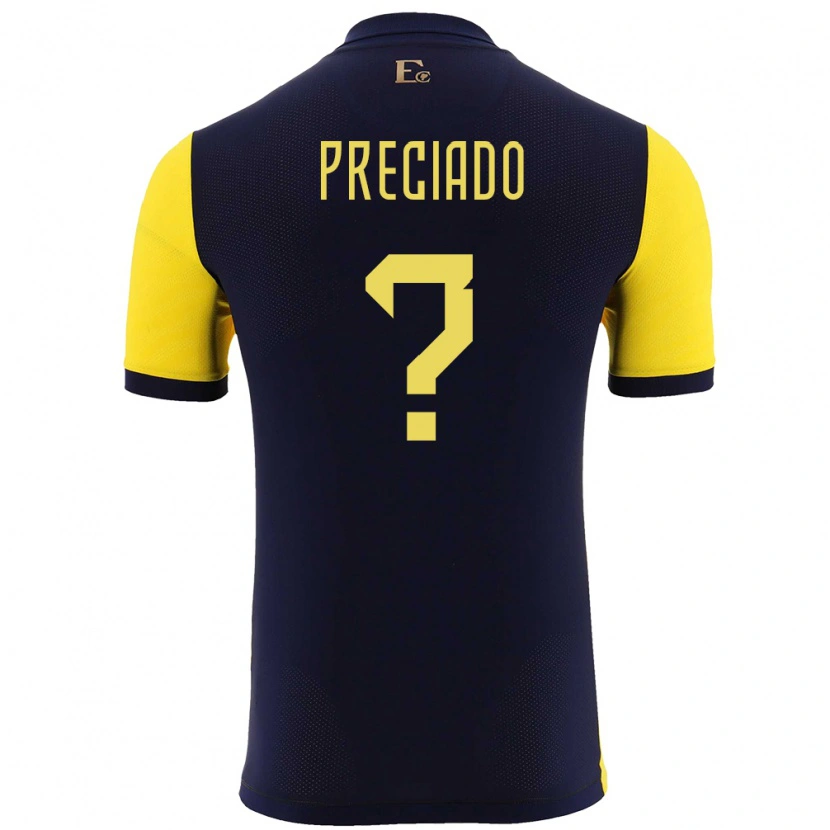 Danxen Men Ecuador Gipson Preciado #0 Yellow Home Jersey 24-26 T-Shirt