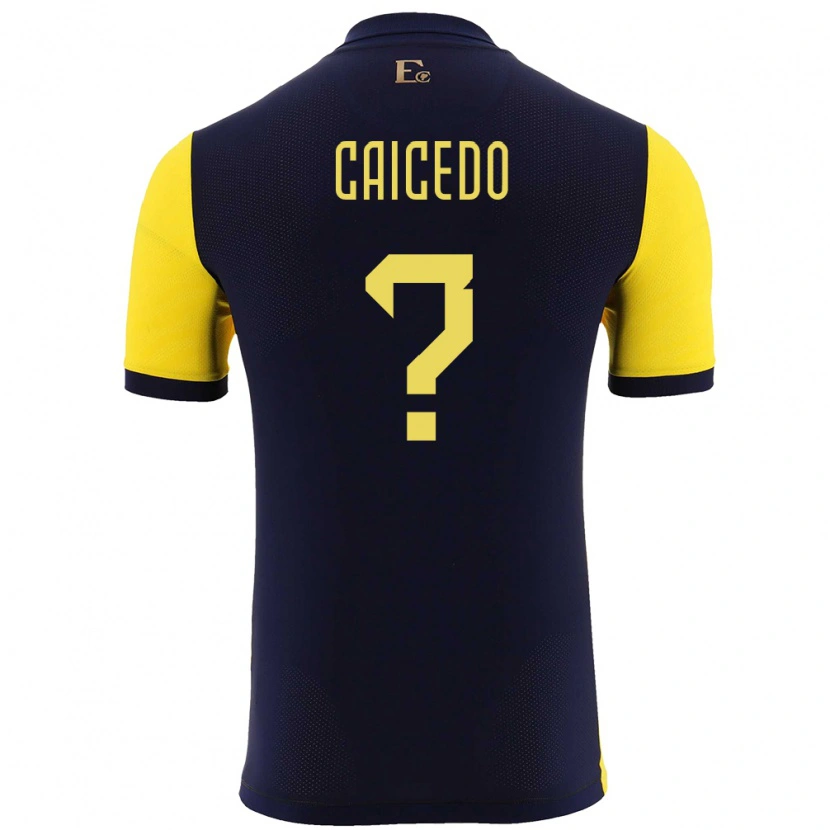 Danxen Men Ecuador Elian Caicedo #0 Yellow Home Jersey 24-26 T-Shirt