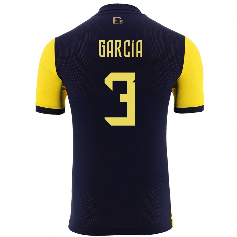Danxen Men Ecuador Christian García #3 Yellow Home Jersey 24-26 T-Shirt