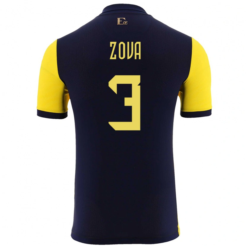Danxen Men Ecuador Alex Zova #3 Yellow Home Jersey 24-26 T-Shirt