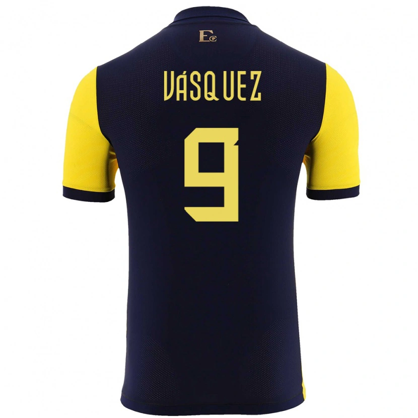 Danxen Men Ecuador Yandri Vásquez #9 Yellow Home Jersey 24-26 T-Shirt