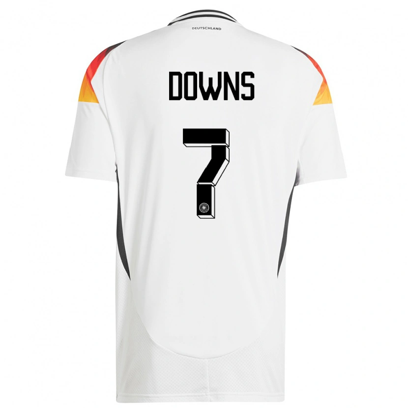 Danxen Men Germany Damion Downs #7 White Home Jersey 24-26 T-Shirt
