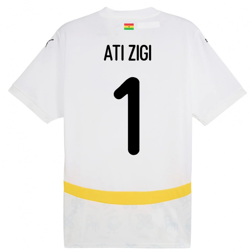 Danxen Men Ghana Lawrence Ati Zigi #1 White Home Jersey 24-26 T-Shirt