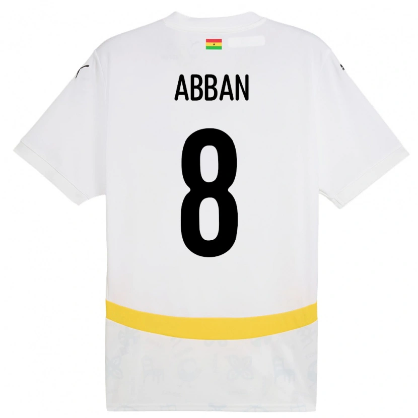 Danxen Men Ghana Ebenezer Abban #8 White Home Jersey 24-26 T-Shirt