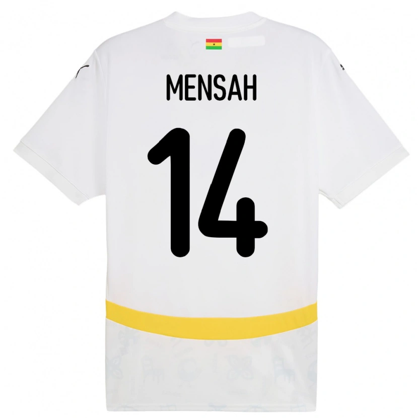 Danxen Men Ghana Gideon Mensah #14 White Home Jersey 24-26 T-Shirt