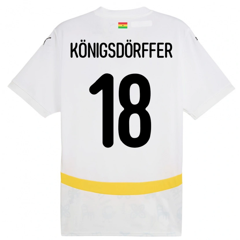 Danxen Men Ghana Ransford Königsdörffer #18 White Home Jersey 24-26 T-Shirt