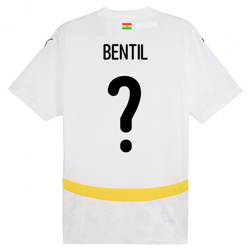 Danxen Men Ghana Godwin Bentil #0 White Home Jersey 24-26 T-Shirt