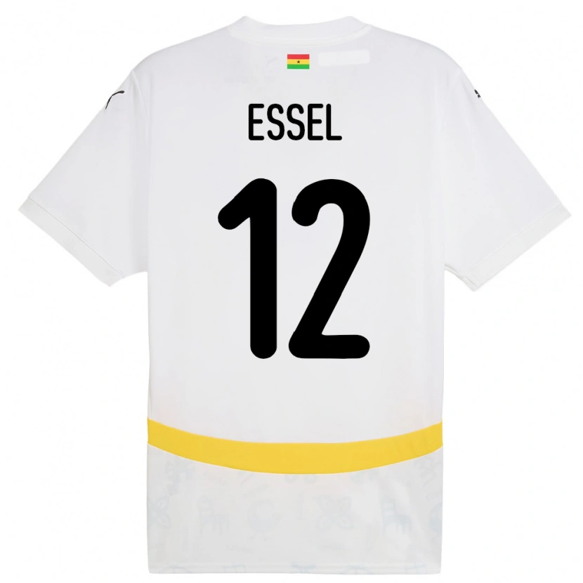 Danxen Men Ghana Aaron Essel #12 White Home Jersey 24-26 T-Shirt