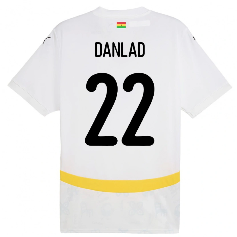 Danxen Men Ghana Ibrahim Danlad #22 White Home Jersey 24-26 T-Shirt