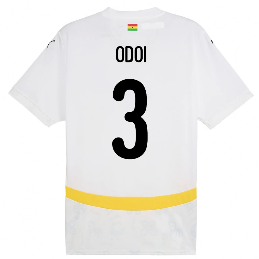 Danxen Men Ghana Denis Odoi #3 White Home Jersey 24-26 T-Shirt