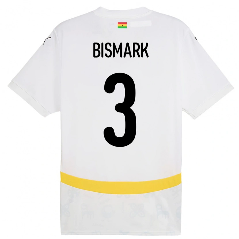 Danxen Men Ghana Anim Bismark #3 White Home Jersey 24-26 T-Shirt