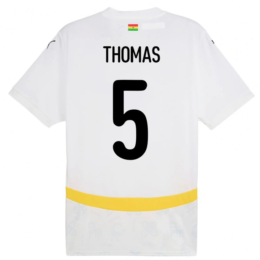 Danxen Men Ghana Thomas Partey #5 White Home Jersey 24-26 T-Shirt