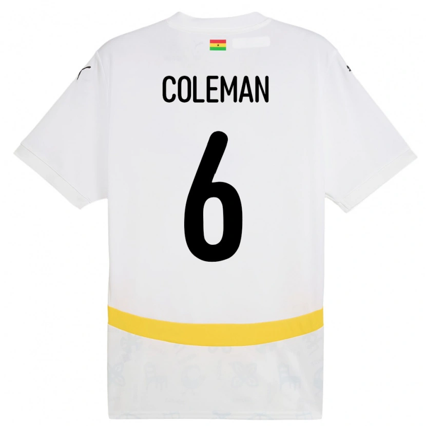 Danxen Men Ghana Ellen Coleman #6 White Home Jersey 24-26 T-Shirt