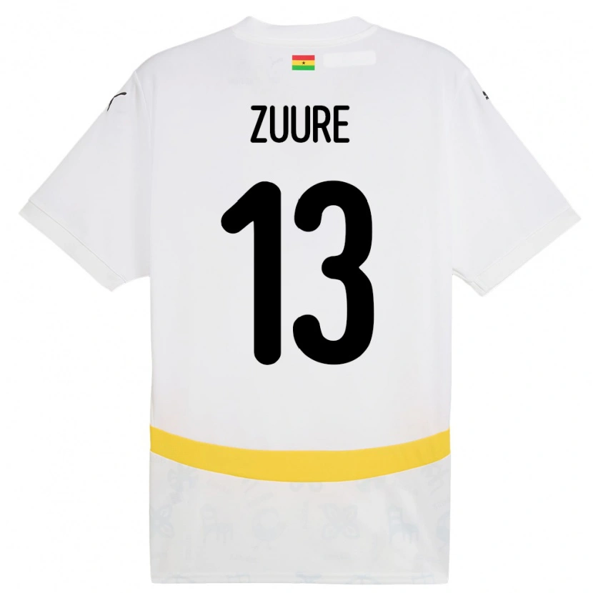 Danxen Men Ghana Moses Salifu Bawa Zuure #13 White Home Jersey 24-26 T-Shirt