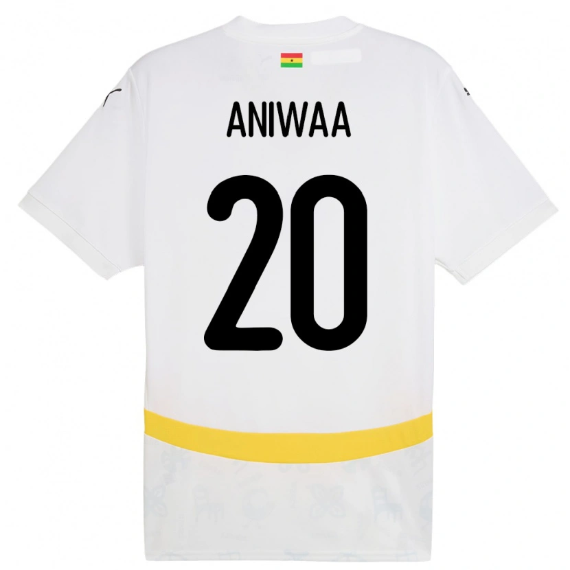 Danxen Men Ghana Louisa Aniwaa #20 White Home Jersey 24-26 T-Shirt