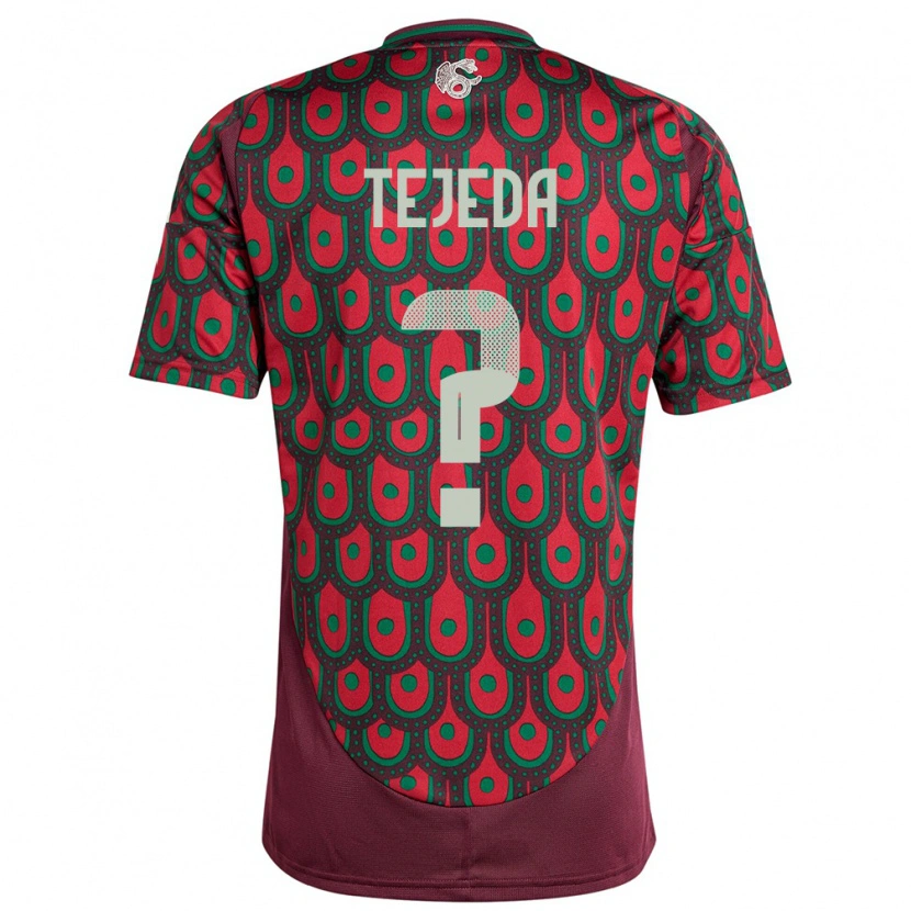 Danxen Men Mexico Saulo Tejeda #0 Maroon Home Jersey 24-26 T-Shirt