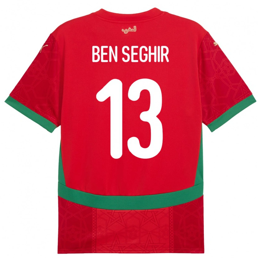 Danxen Men Morocco Eliesse Ben Seghir #13 Red Home Jersey 24-26 T-Shirt