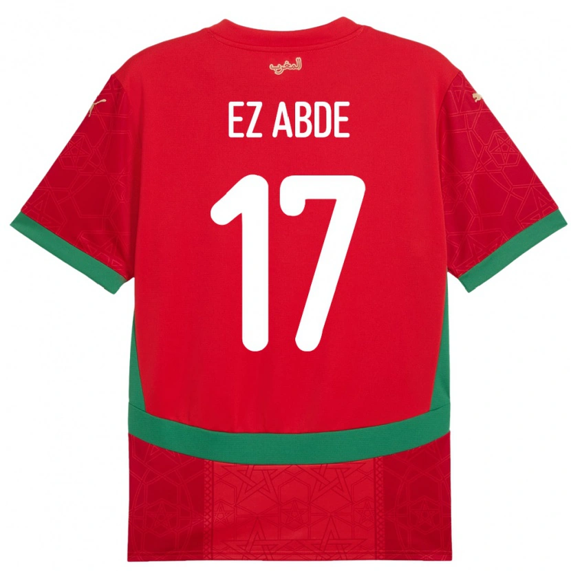 Danxen Men Morocco Abde Ezzalzouli #17 Red Home Jersey 24-26 T-Shirt