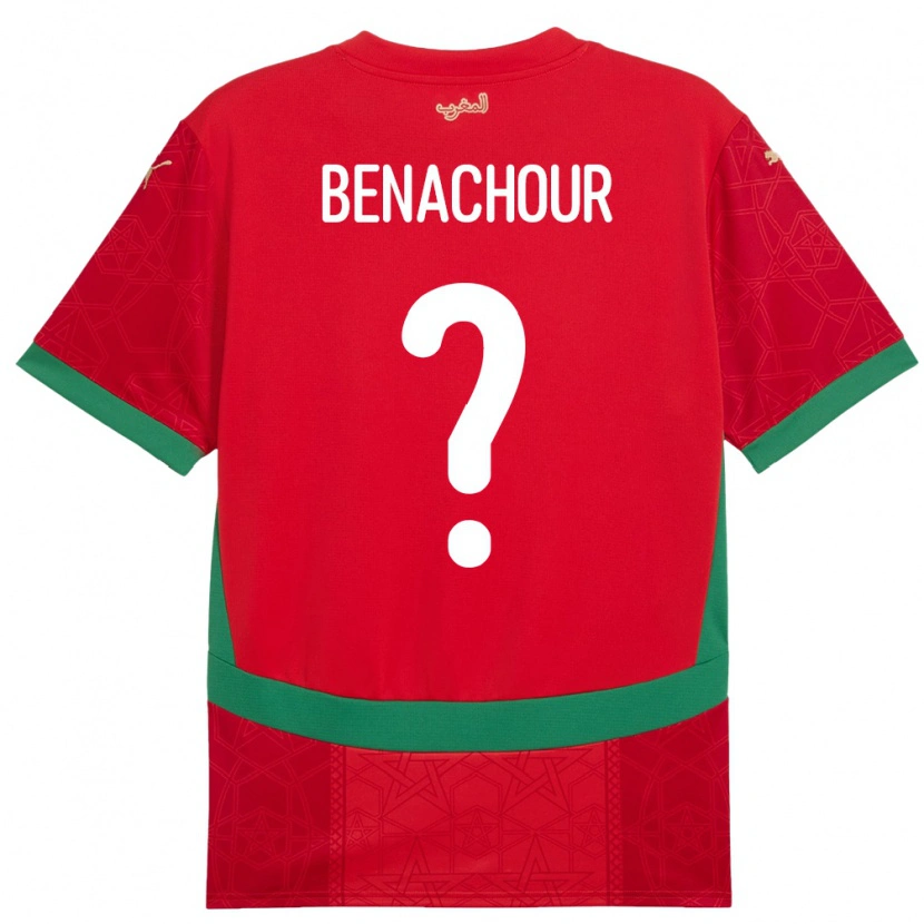 Danxen Men Morocco Illyès Benachour #0 Red Home Jersey 24-26 T-Shirt