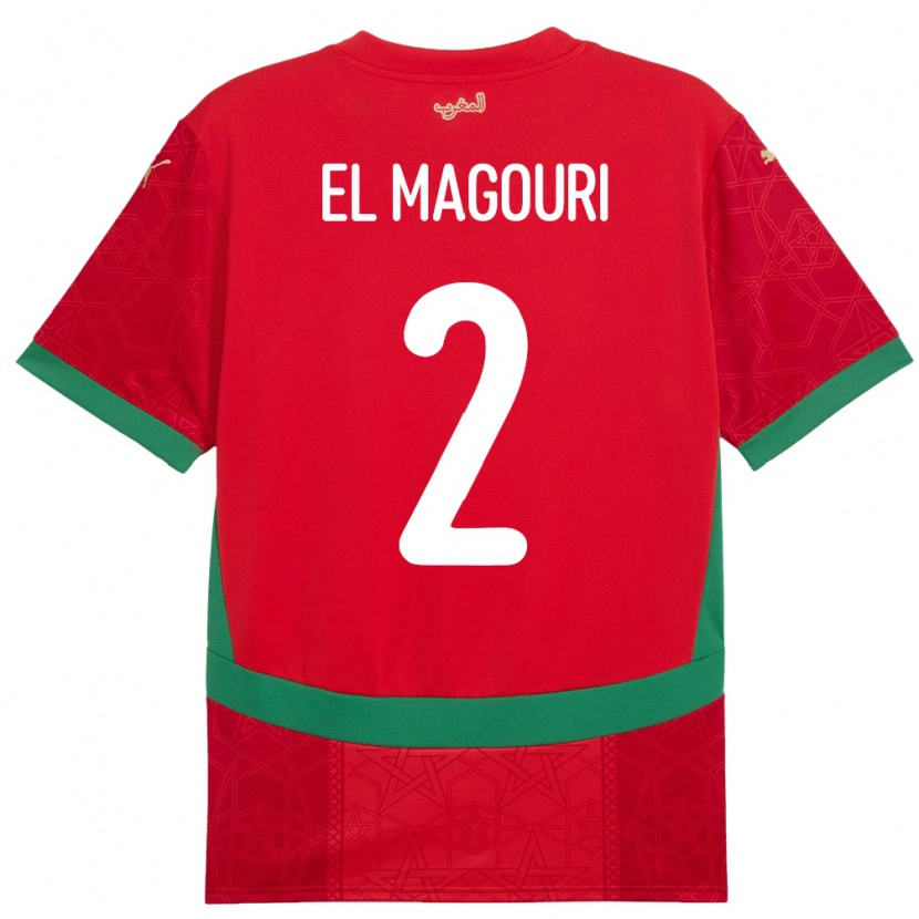 Danxen Men Morocco Anas El Magouri #2 Red Home Jersey 24-26 T-Shirt
