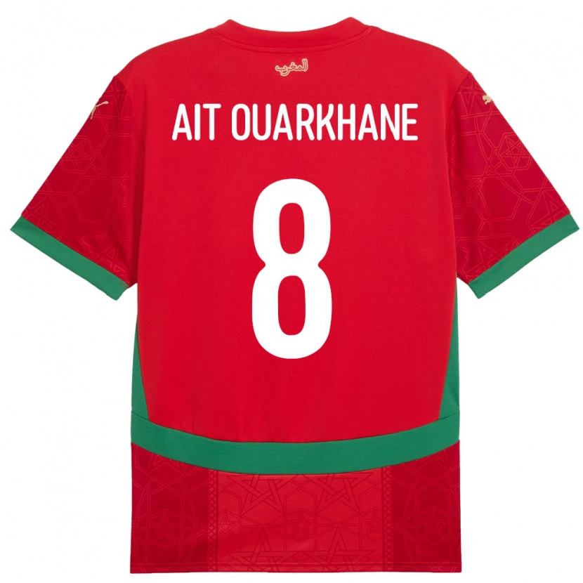 Danxen Men Morocco Khalid Aït Ouarkhane #8 Red Home Jersey 24-26 T-Shirt