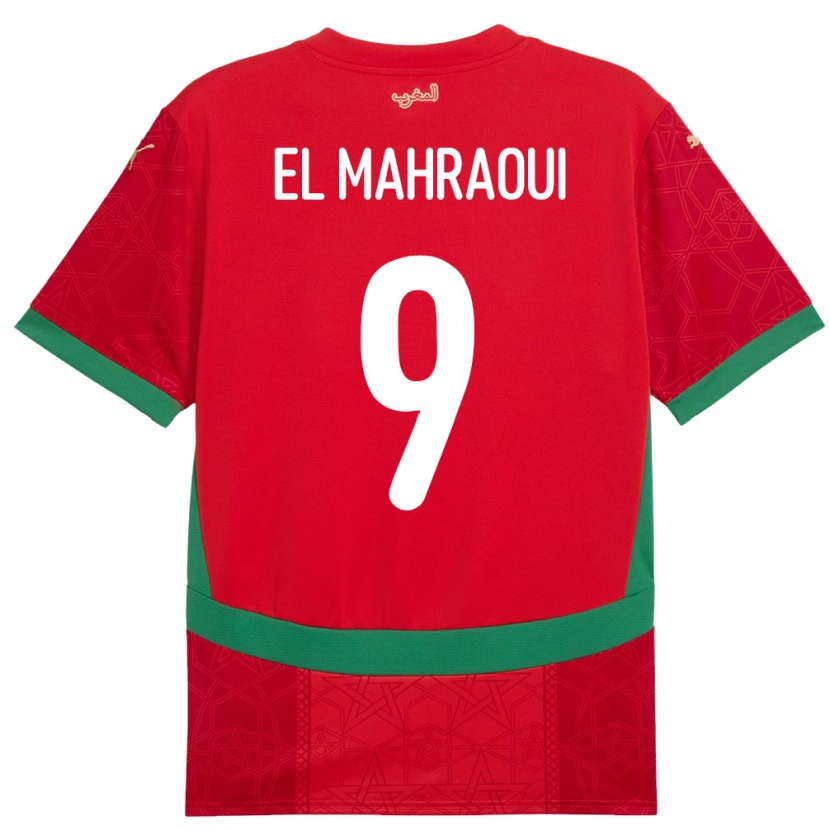 Danxen Men Morocco Anas El Mahraoui #9 Red Home Jersey 24-26 T-Shirt