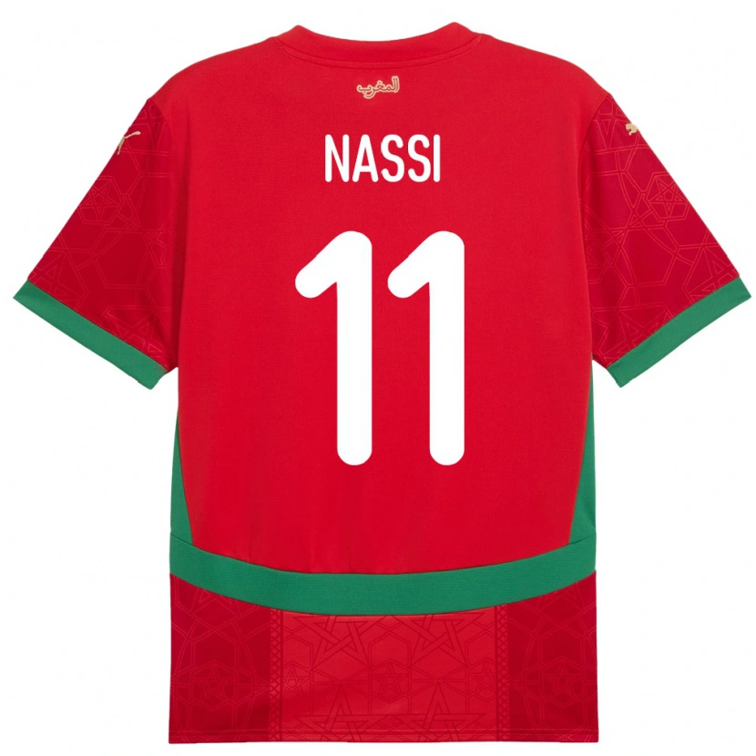 Danxen Men Morocco Walid Nassi #11 Red Home Jersey 24-26 T-Shirt