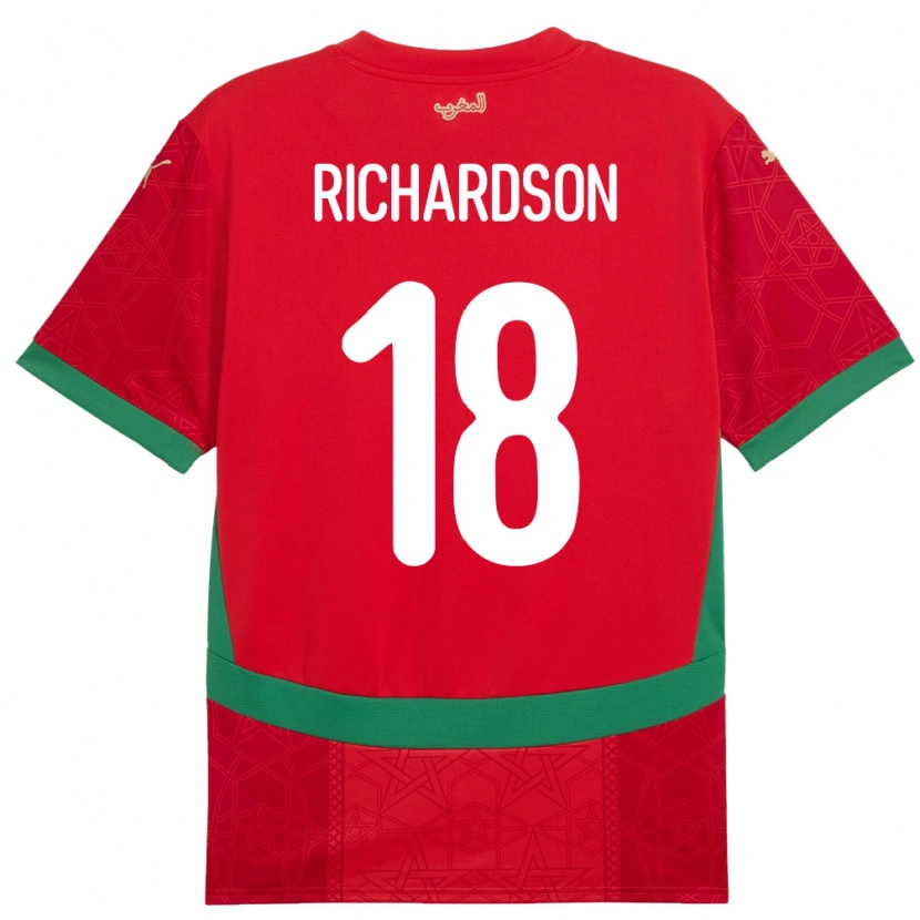 Danxen Men Morocco Amir Richardson #18 Red Home Jersey 24-26 T-Shirt