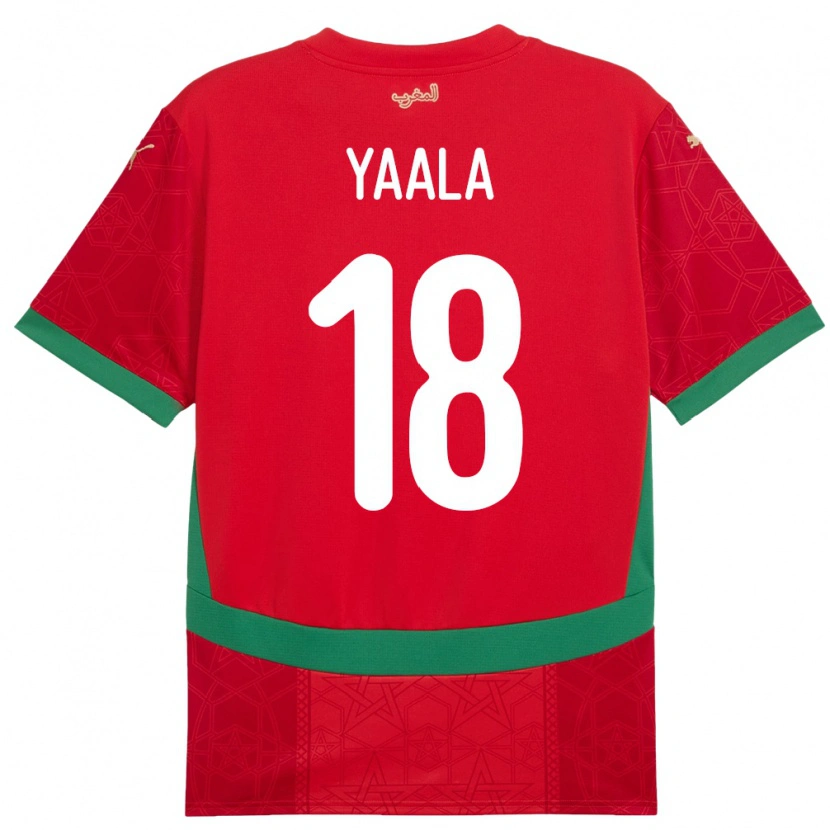 Danxen Men Morocco Rayan Yaala #18 Red Home Jersey 24-26 T-Shirt