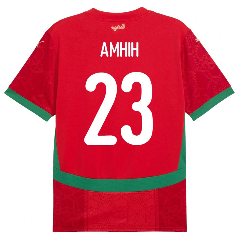 Danxen Men Morocco Yassine Amhih #23 Red Home Jersey 24-26 T-Shirt