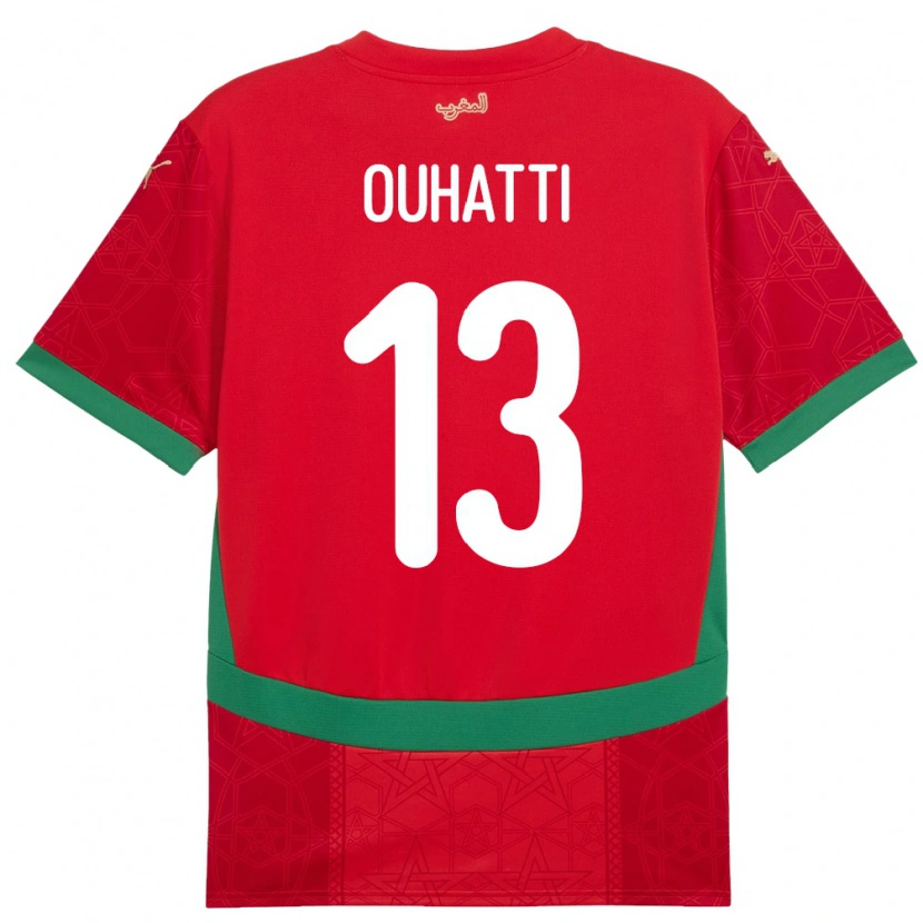 Danxen Men Morocco Aymane Ouhatti #13 Red Home Jersey 24-26 T-Shirt
