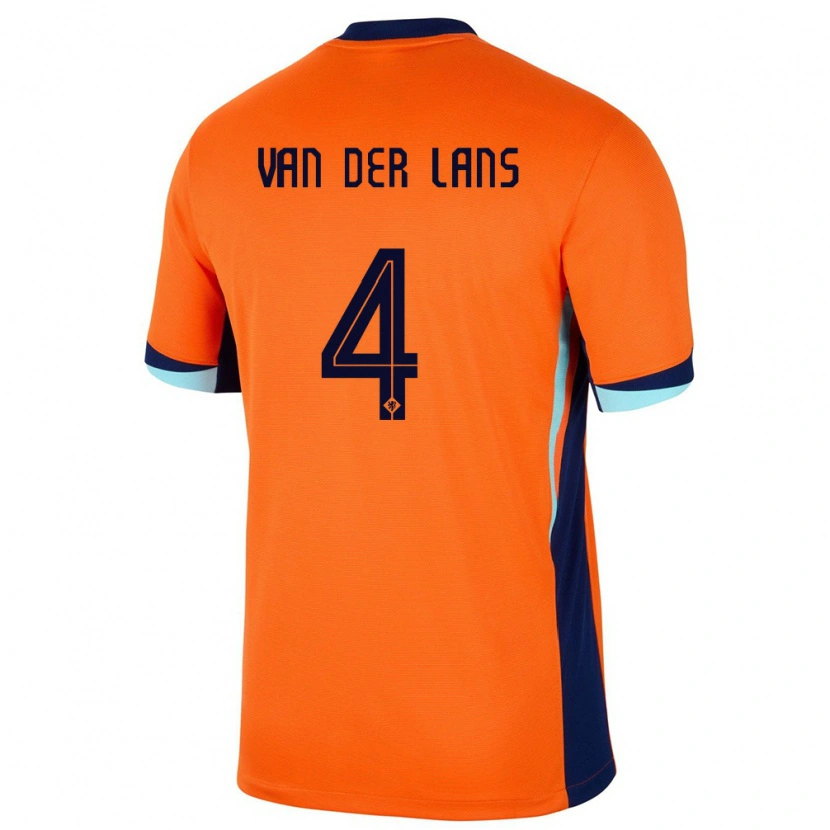Danxen Men Netherlands Mylo Van Der Lans #4 Orange Home Jersey 24-26 T-Shirt