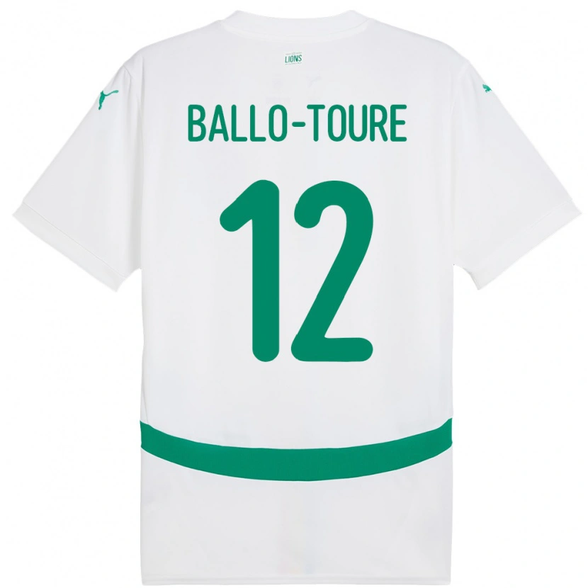 Danxen Men Senegal Fode Ballo-Toure #12 White Home Jersey 24-26 T-Shirt