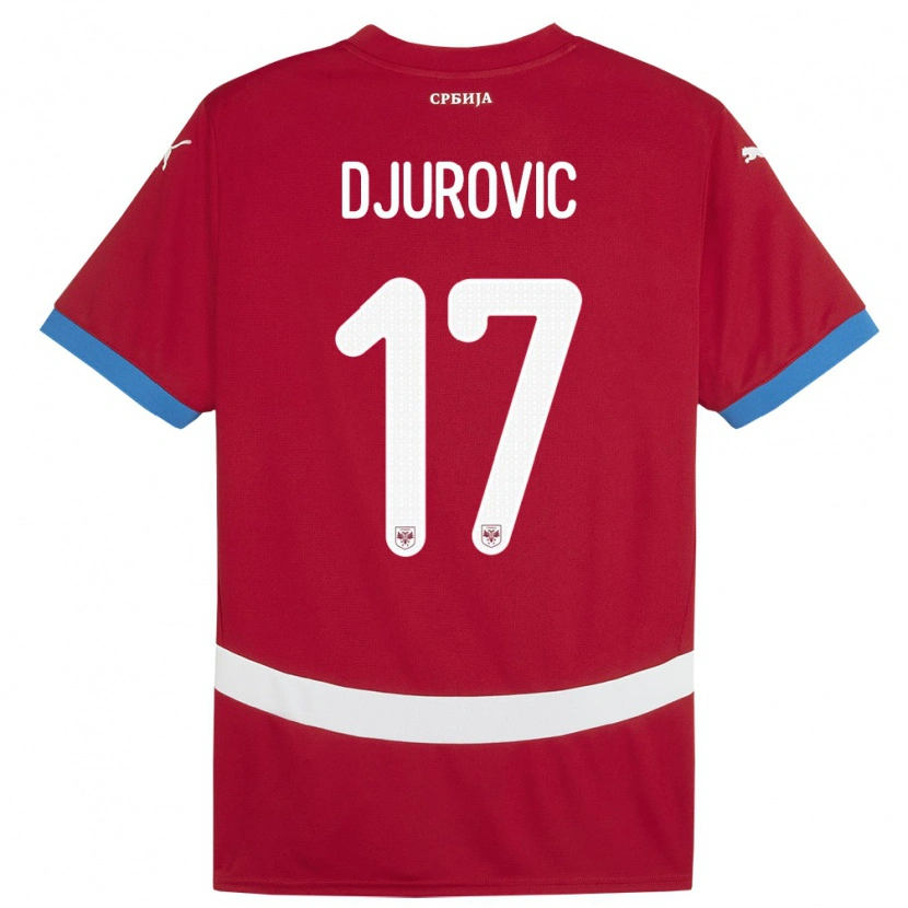Danxen Men Serbia Stefan Djurovic #17 Red Home Jersey 24-26 T-Shirt