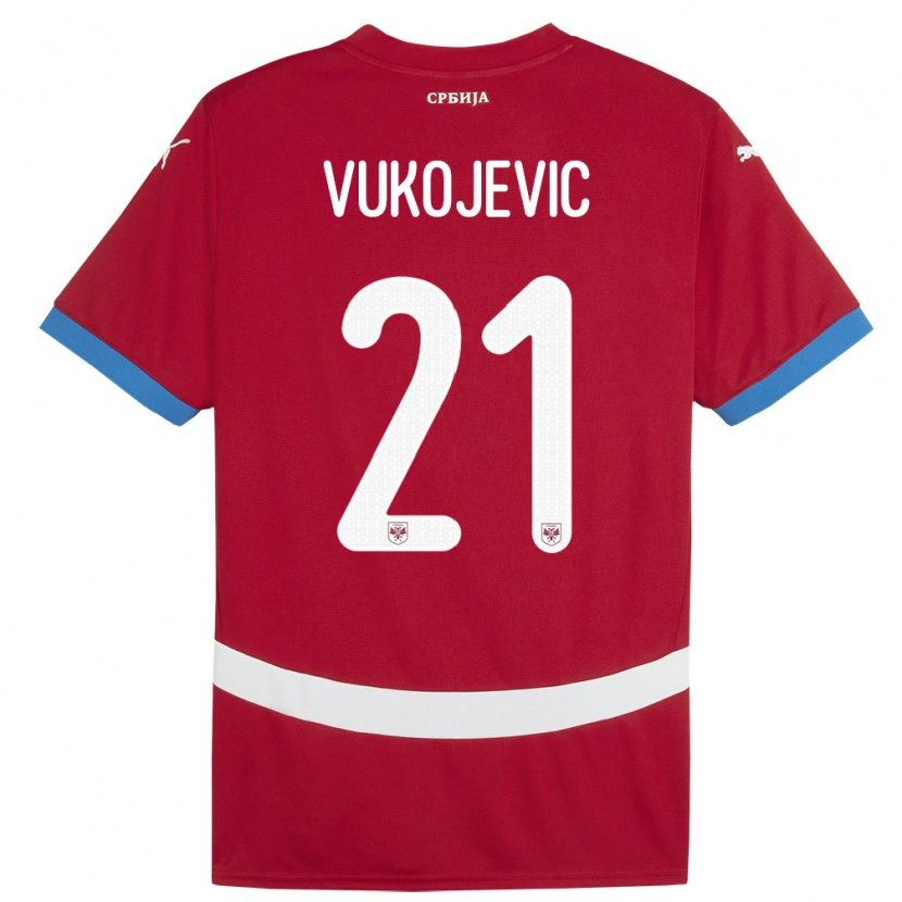Danxen Men Serbia Veljko Vukojevic #21 Red Home Jersey 24-26 T-Shirt