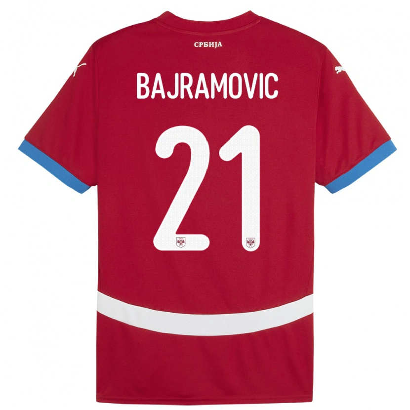 Danxen Men Serbia Eldin Bajramovic #21 Red Home Jersey 24-26 T-Shirt