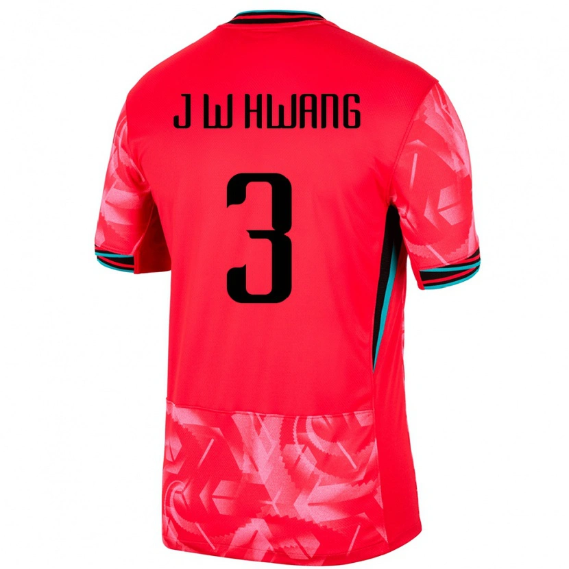 Danxen Men South Korea Jae-Won Hwang #3 Red Home Jersey 24-26 T-Shirt