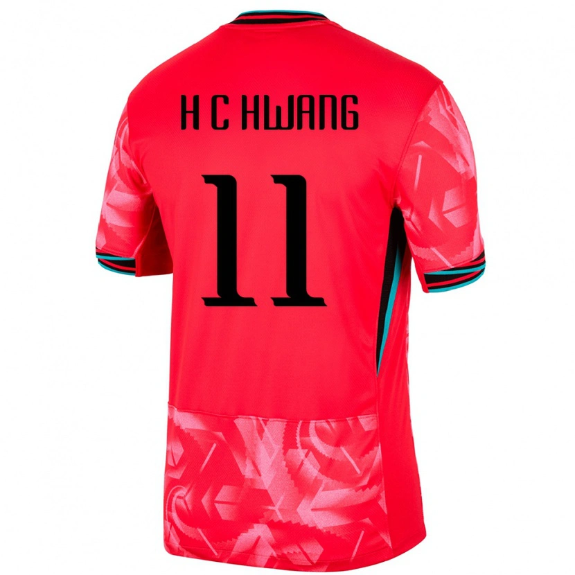 Danxen Men South Korea Hee-Chan Hwang #11 Red Home Jersey 24-26 T-Shirt