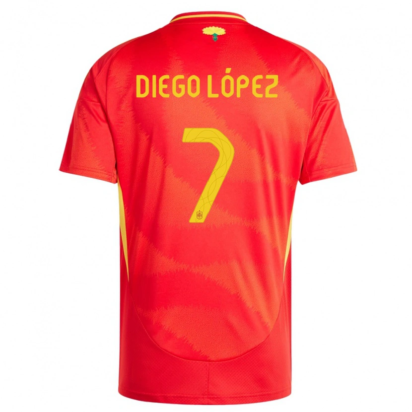 Danxen Men Spain Diego López #7 Red Home Jersey 24-26 T-Shirt