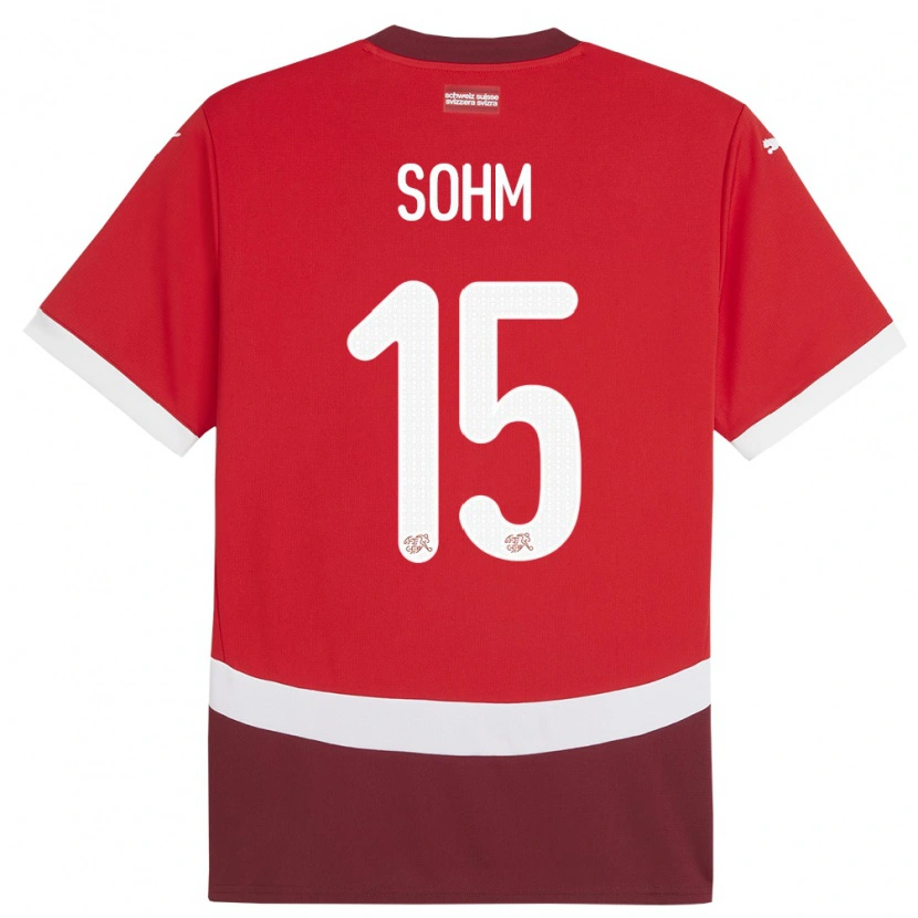 Danxen Men Switzerland Simon Sohm #15 Red Home Jersey 24-26 T-Shirt